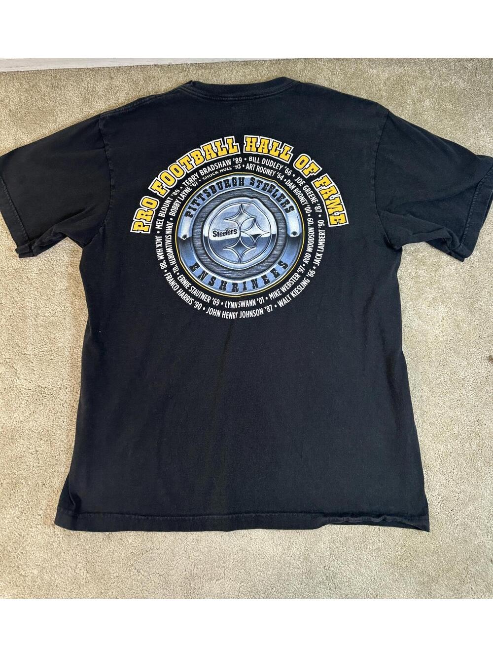 Mens L Steelers Hall Of Fame Reebok T Shirt NFL Vintage Style